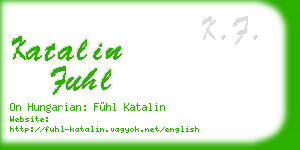 katalin fuhl business card